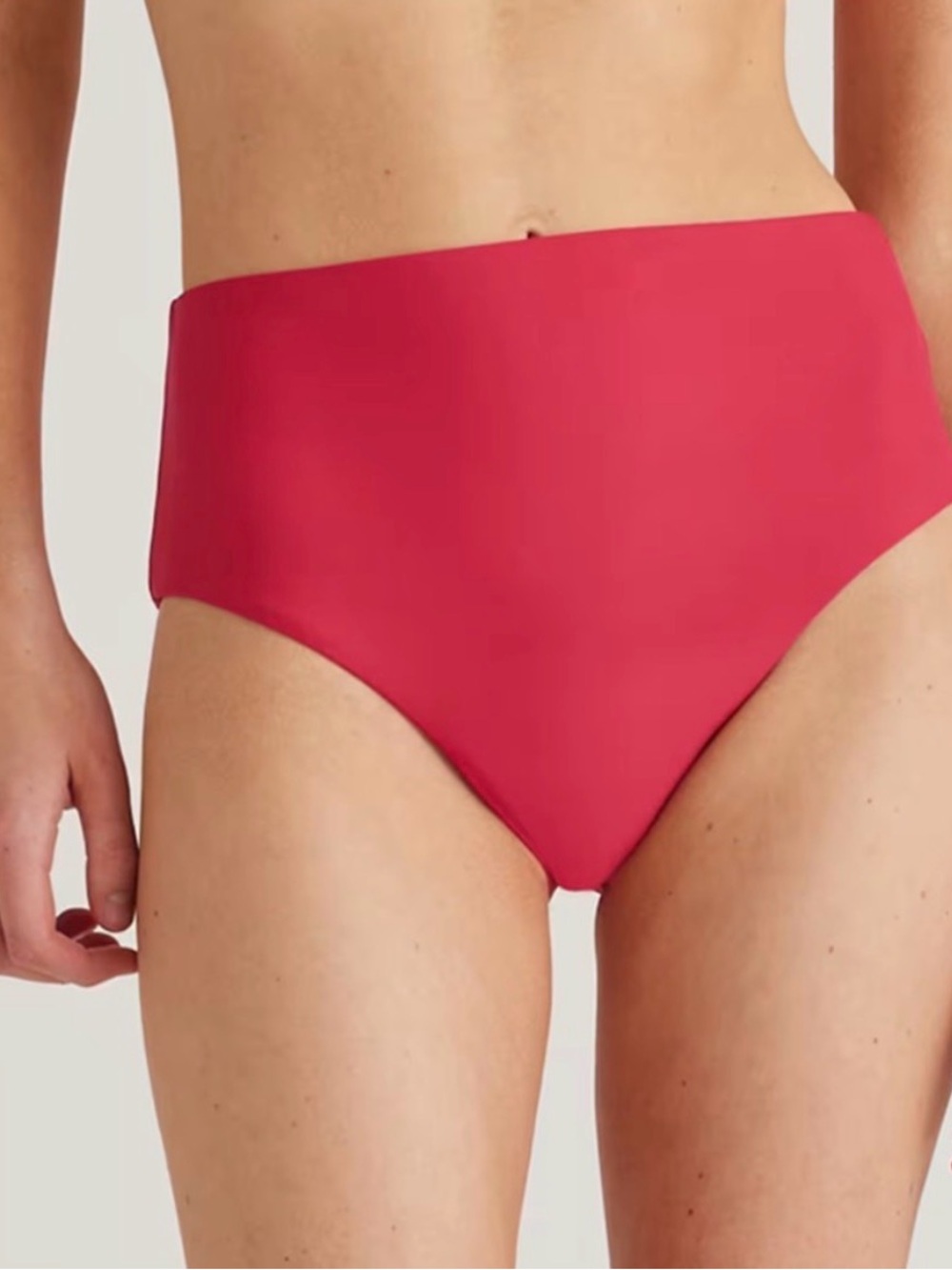 NWT quince Italian High-rise Bikini Bottom in berry small